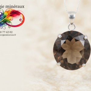 quartz fumé pendentif / argent du Brésil