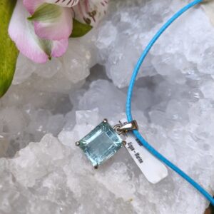 aigue marine pendentif / argent du Brésil