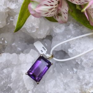 améthyste du bresil pendentif / argent