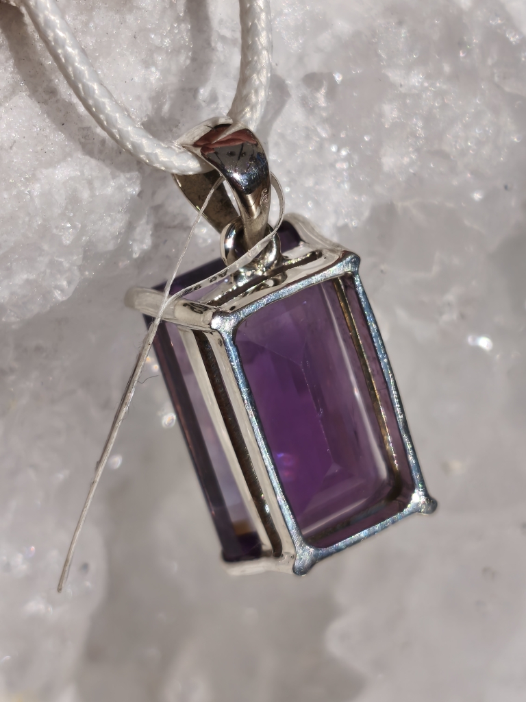 améthyste du bresil pendentif / argent – Image 2