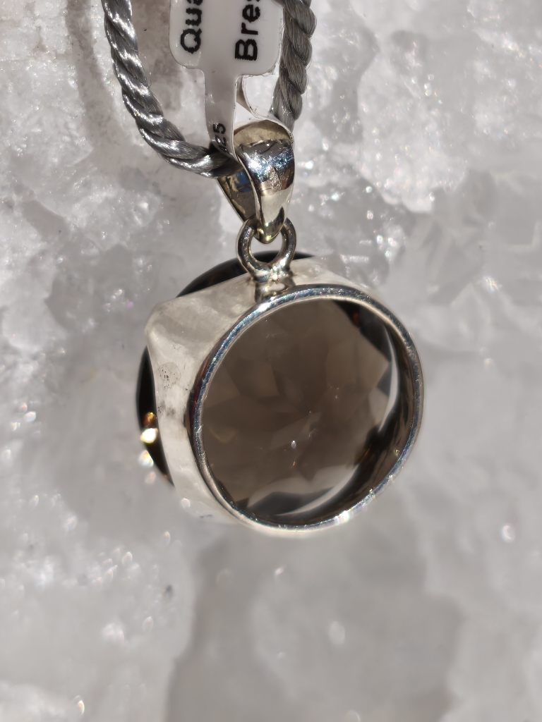 quartz fumé pendentif / argent du Brésil – Image 2