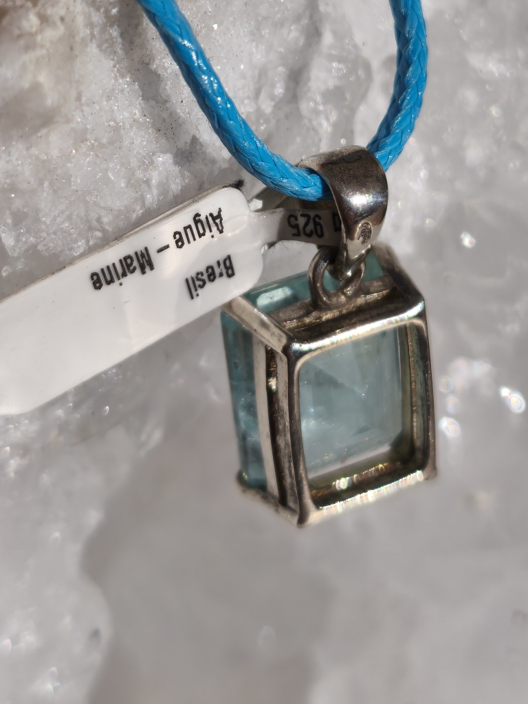 aigue marine pendentif / argent du Brésil – Image 2