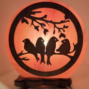 sel d'Himalaya lampe oiseaux