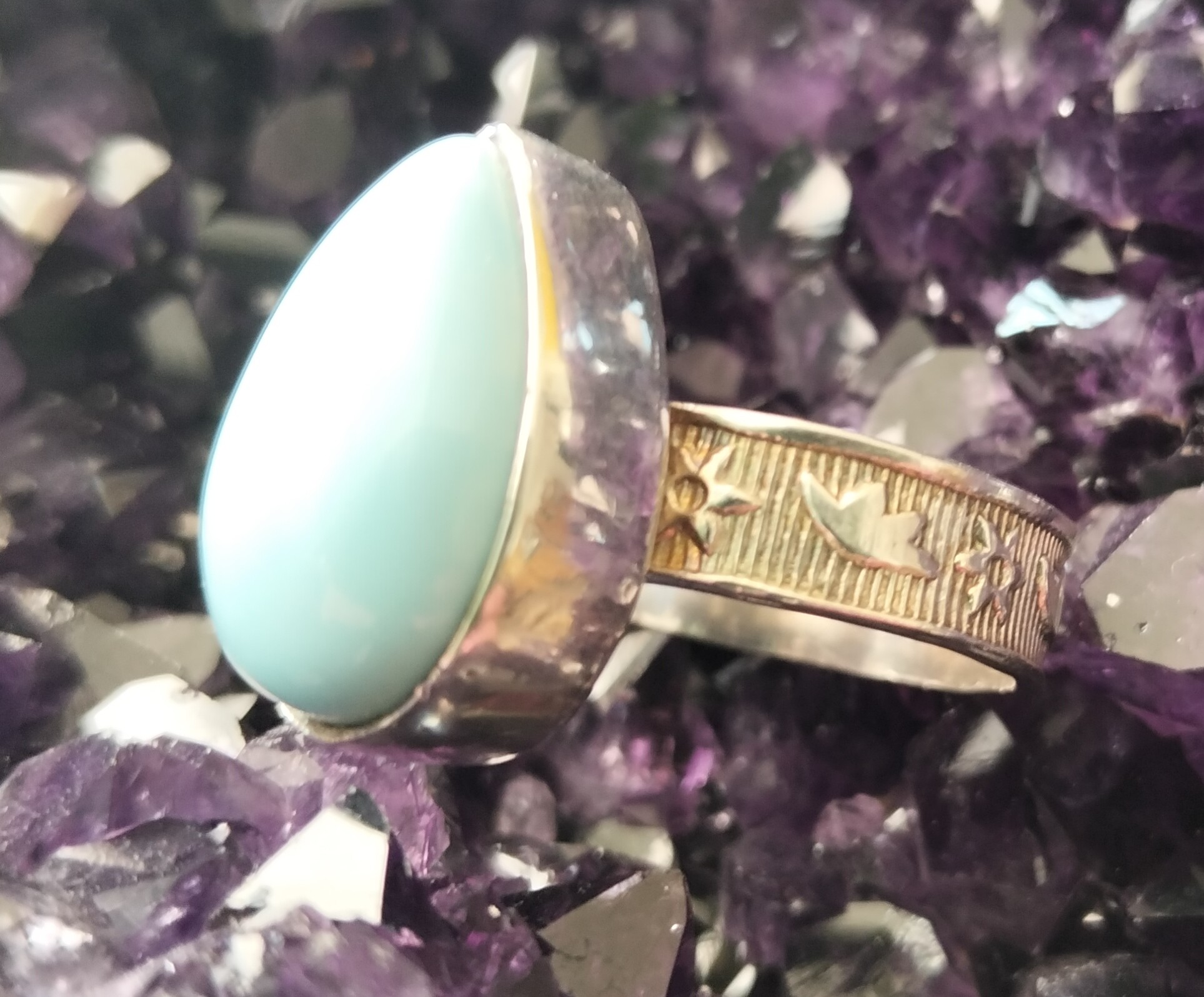 larimar bague goutte / argent
