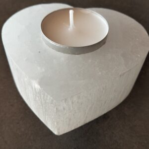 selenite bougeoir coeur