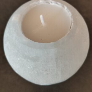 selenite bougeoir sphere