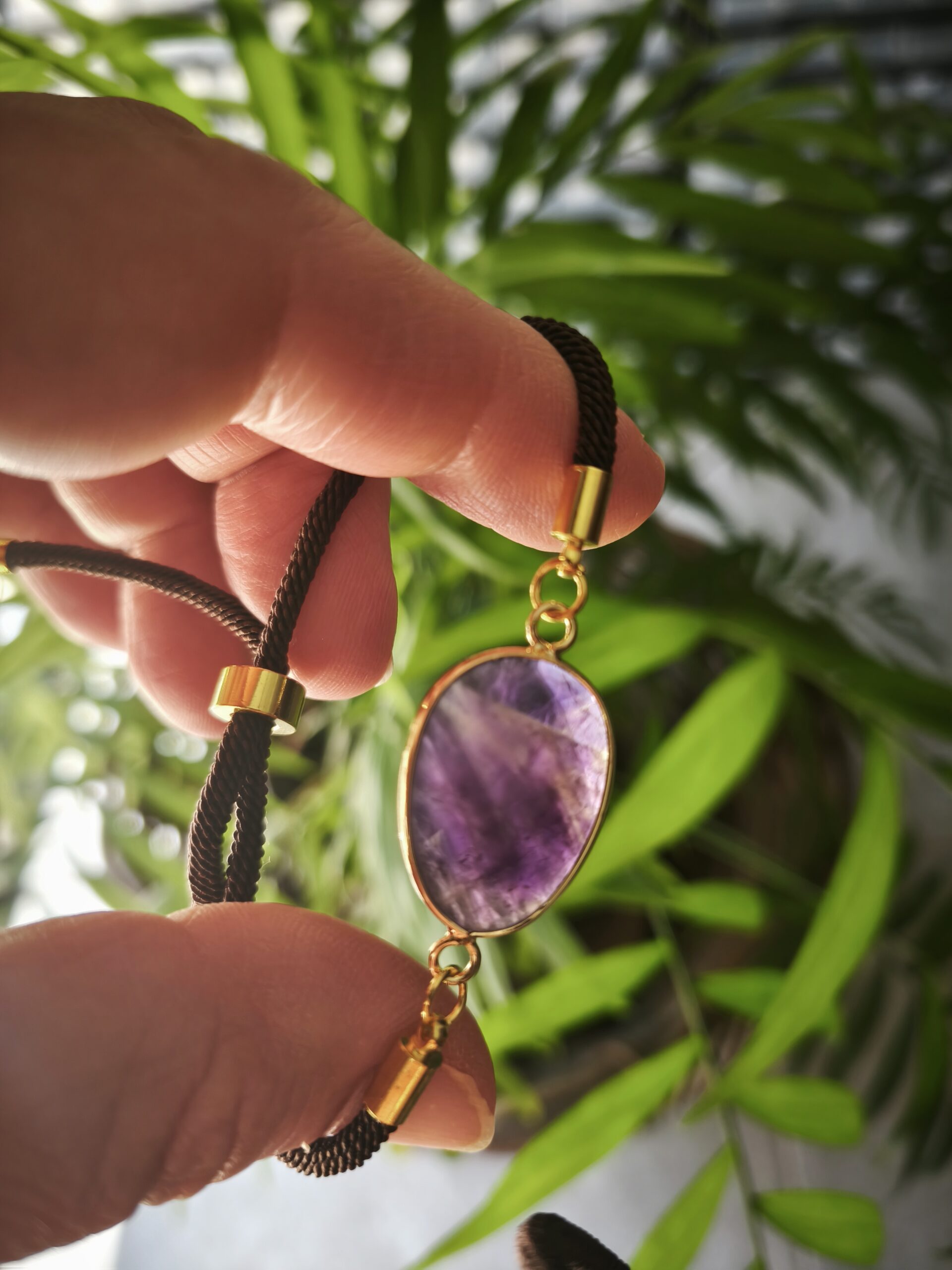 amethyste / bracelet cordon reglable