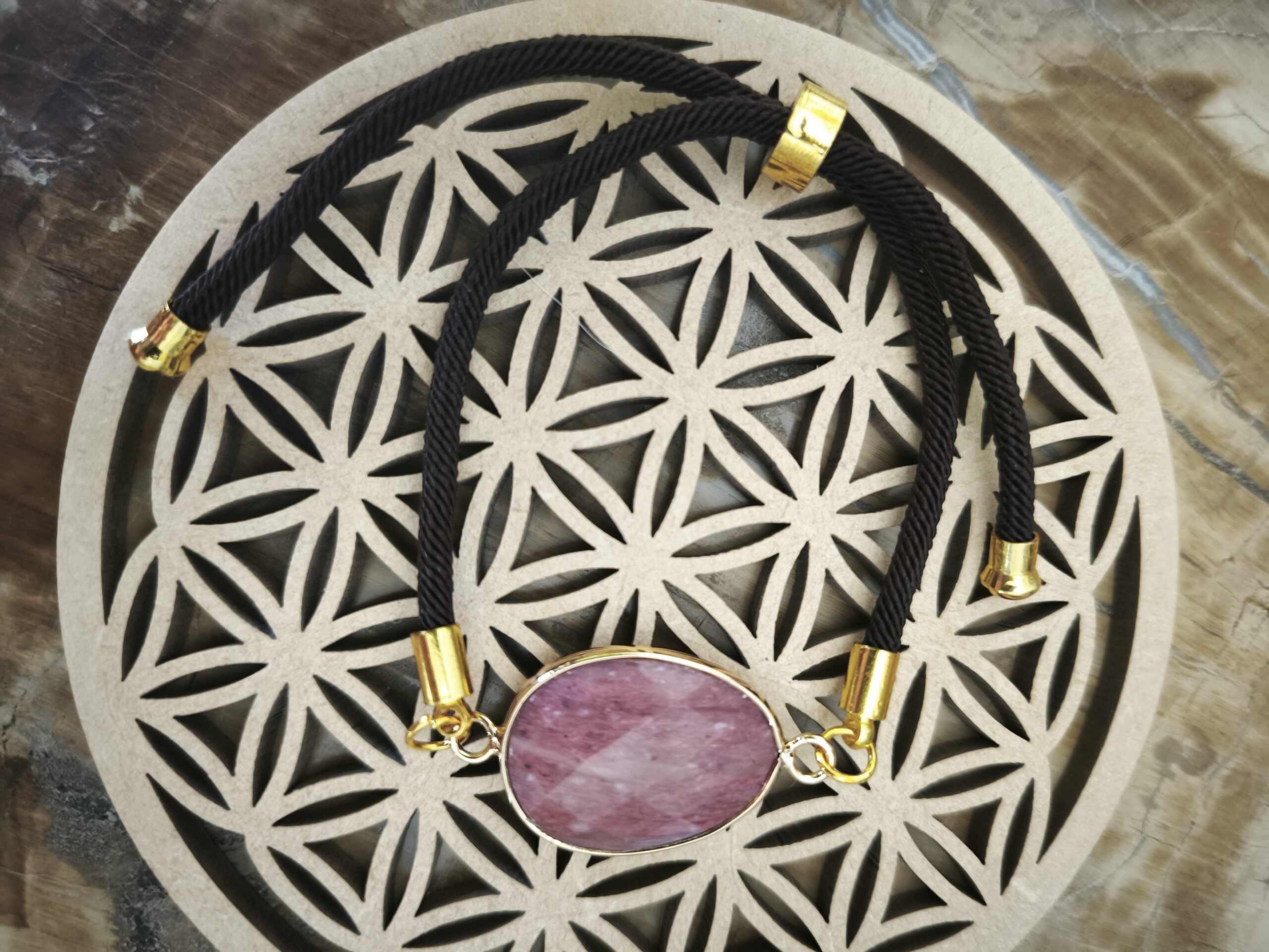 rhodonite / bracelet cordon reglable