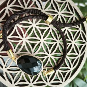obsidienne / bracelet cordon reglable