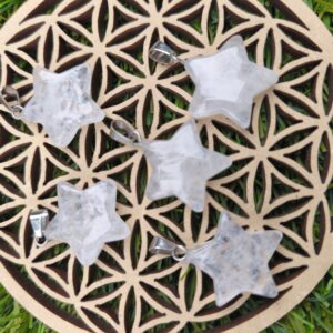 cristal de roche pendentif etoile