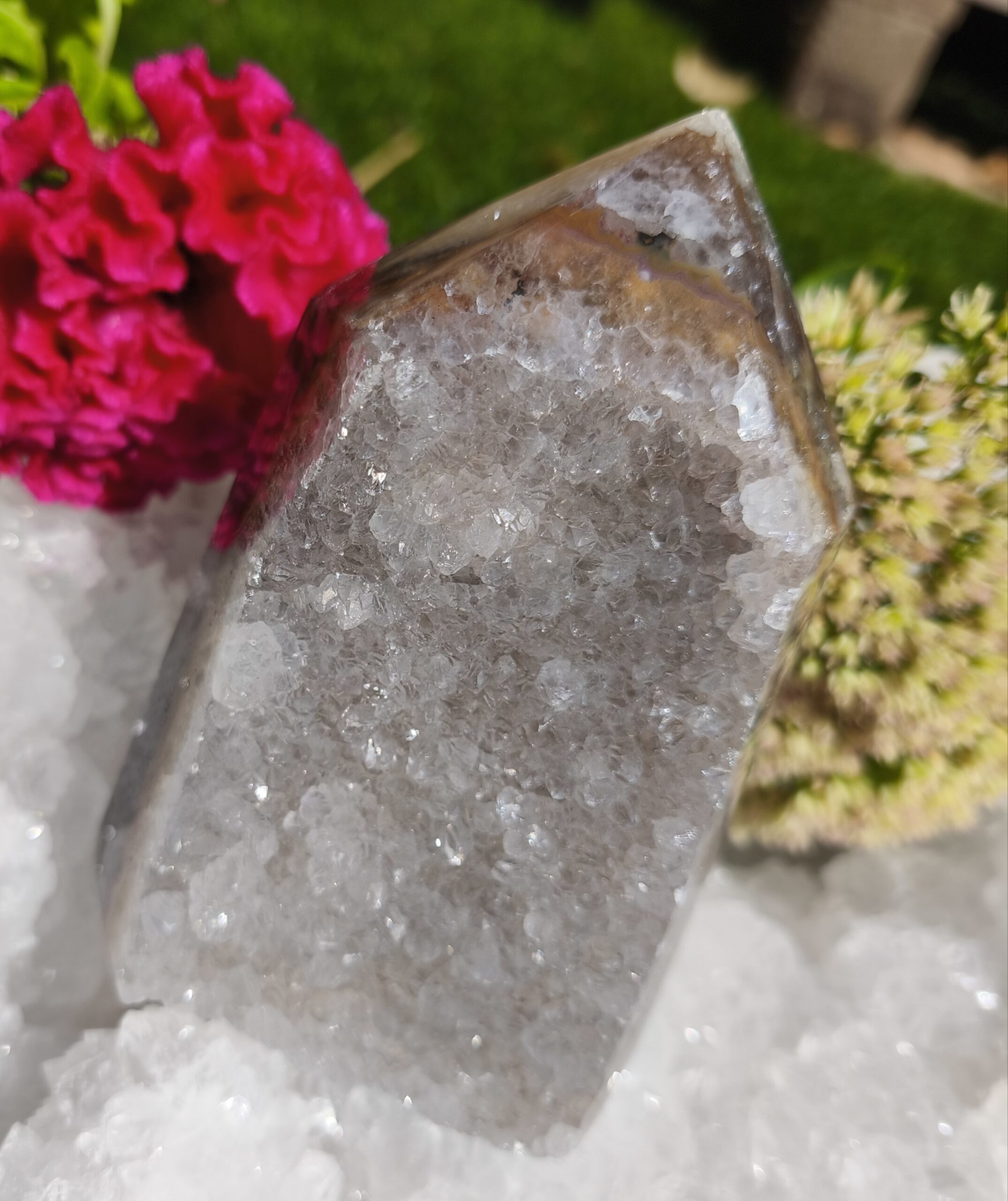 agate cristalisée pointe