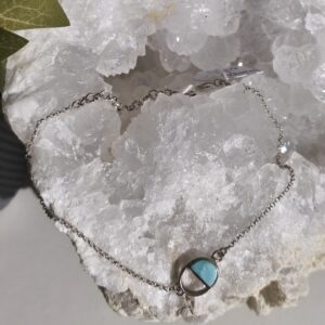 larimar bracelet demi lune / argent