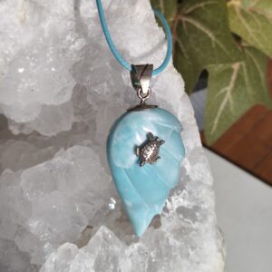 Larimar pendentif aile d'ange / argent