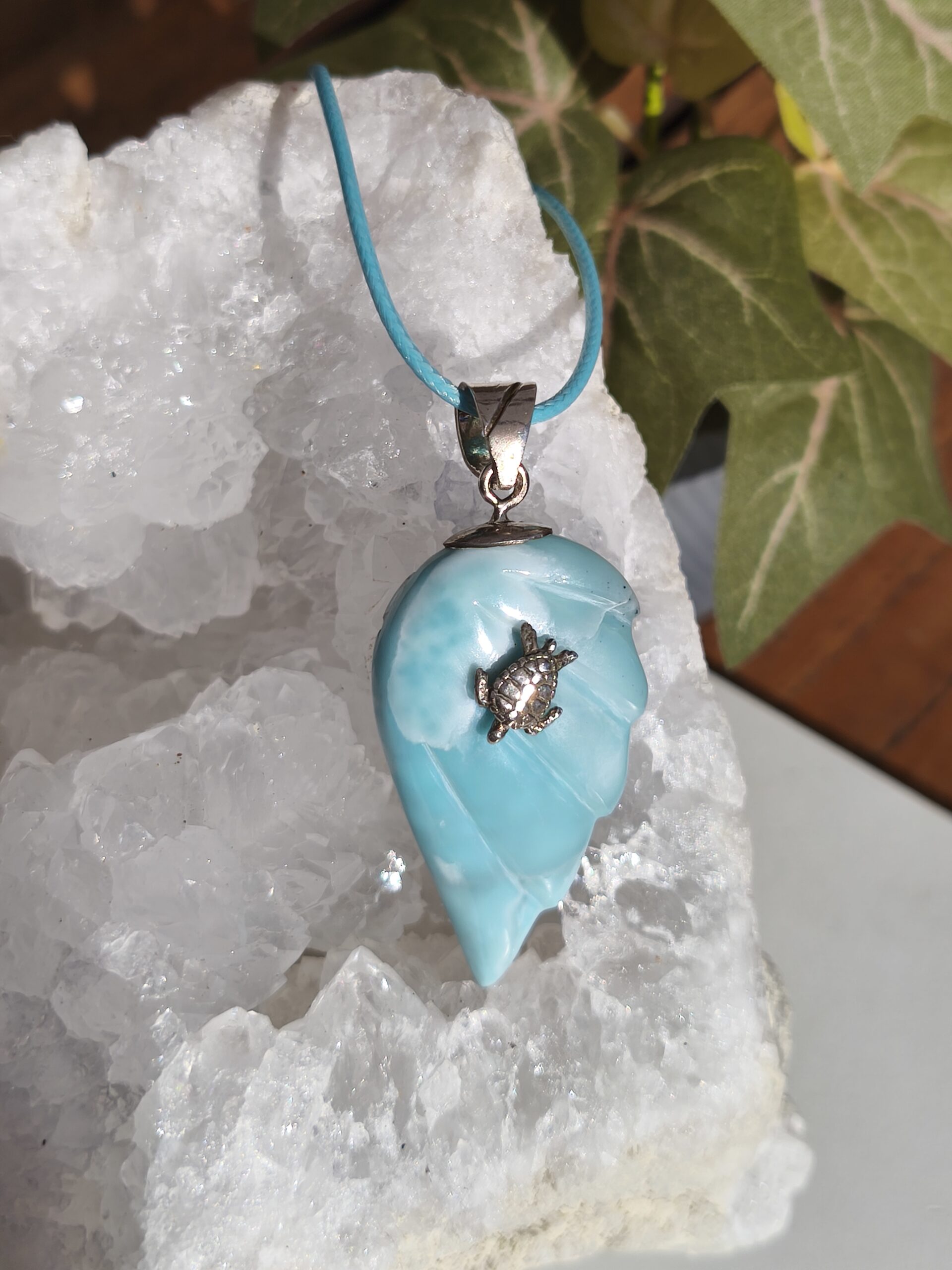 Larimar pendentif aile d'ange / argent