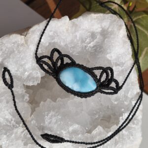 larimar pendentif et macrame