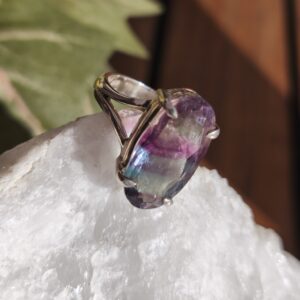 fluorite bague / argent
