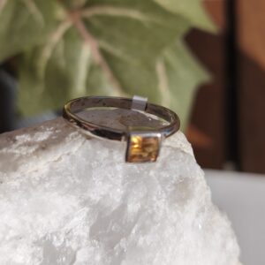 citrine naturelle bague / argent