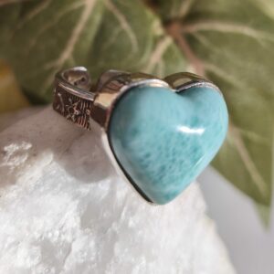 larimar bague coeur /argent