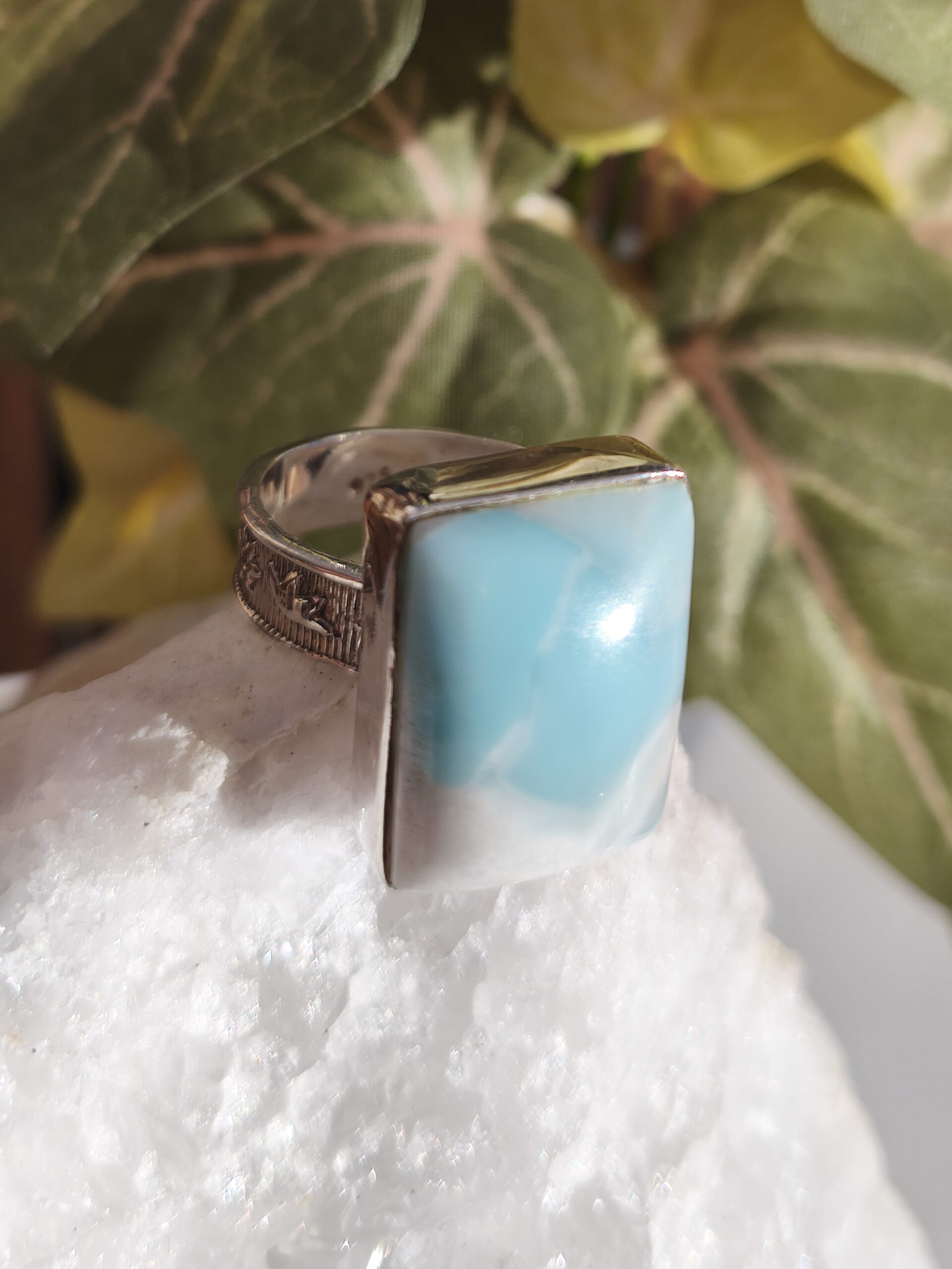 larimar bague rectangle / argent