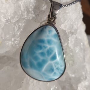 Larimar pendentif goutte / Argent