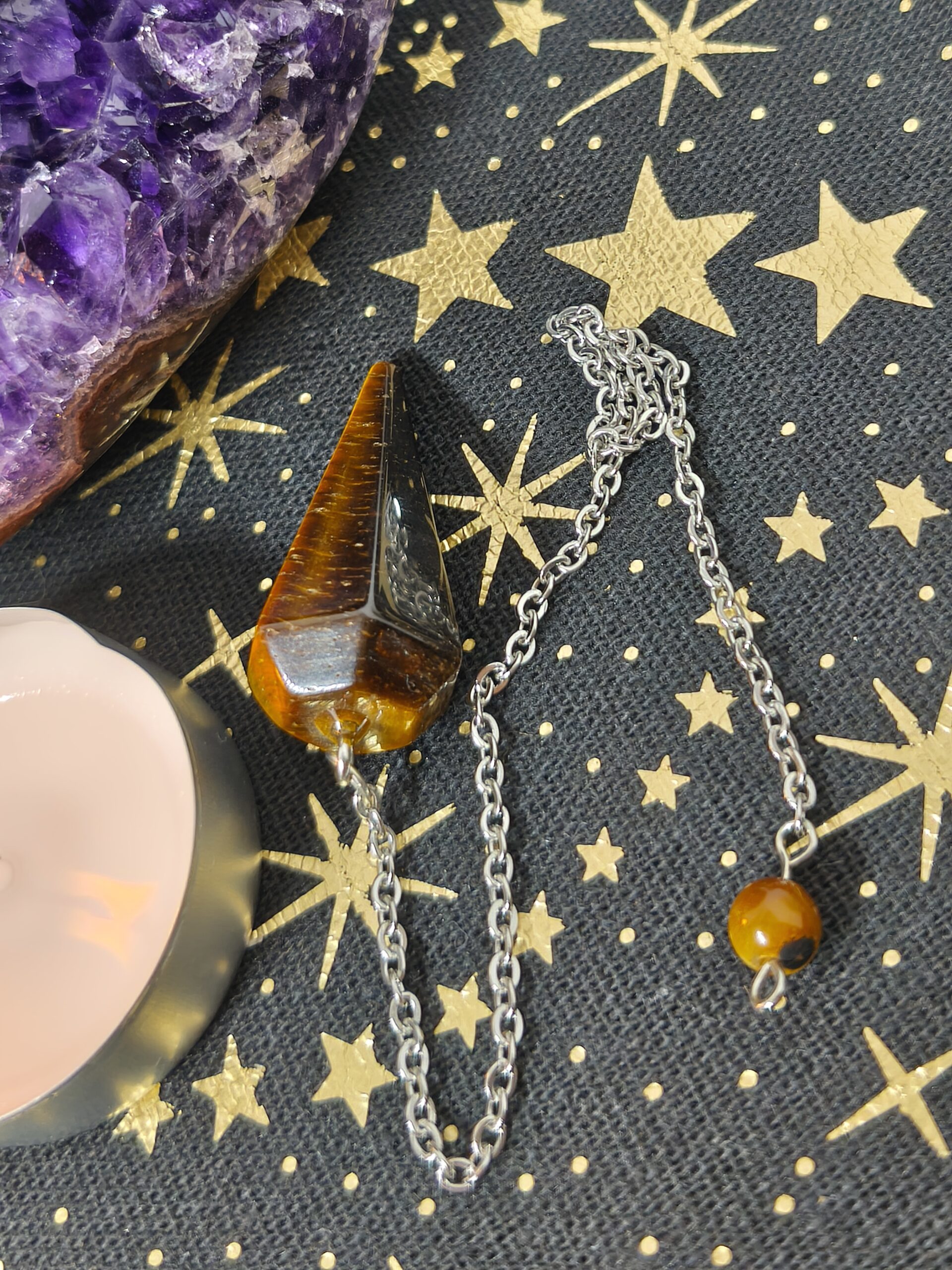 oeil de tigre pendule hexagonal – Image 3