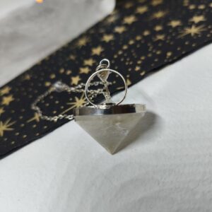 cristal de roche pendule conique