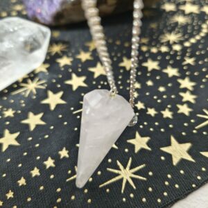 quartz rose pendule hexagonal