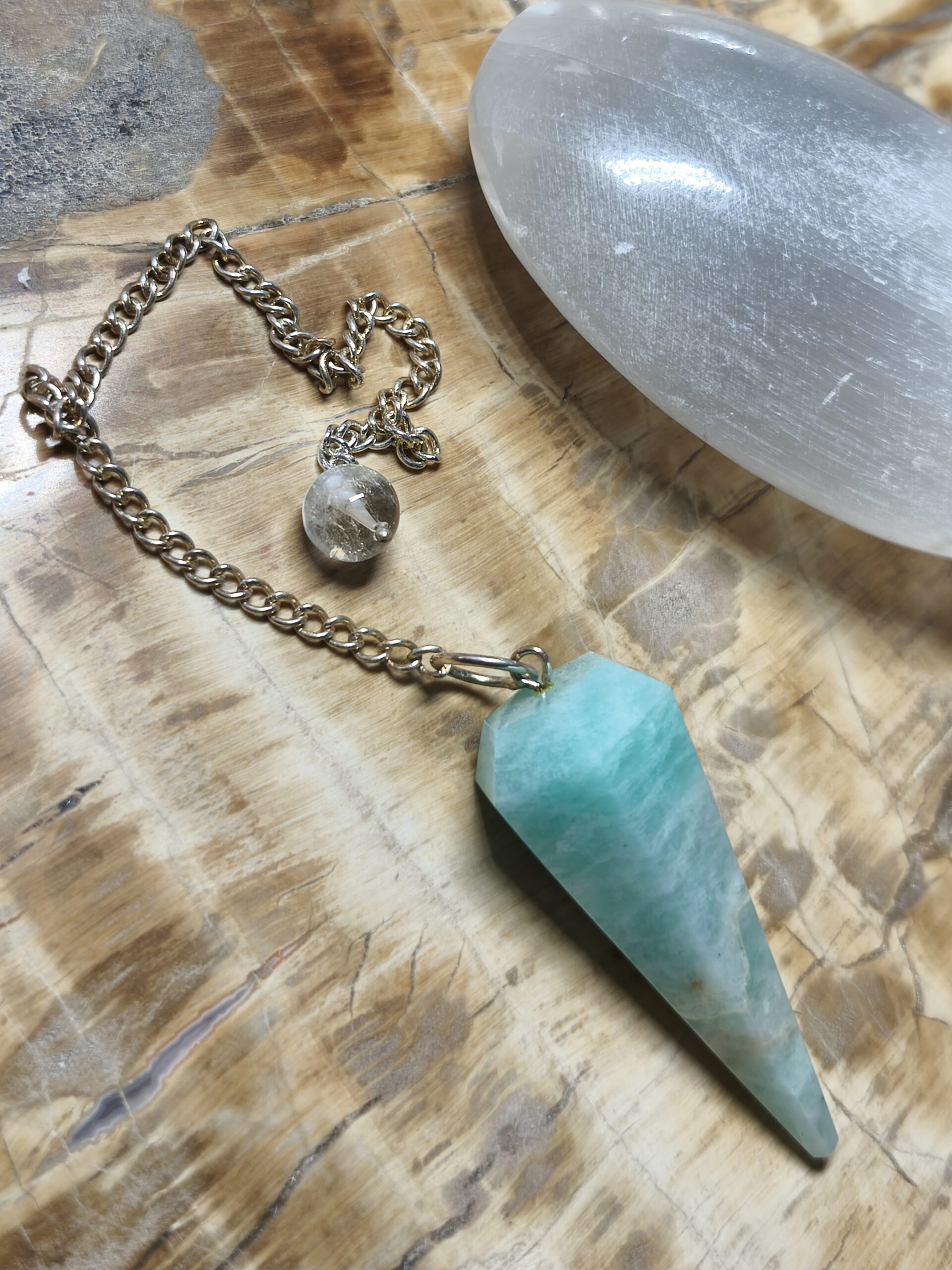 amazonite pendule hexagonal