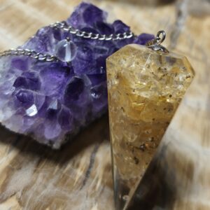 orgonite et citrine pendule