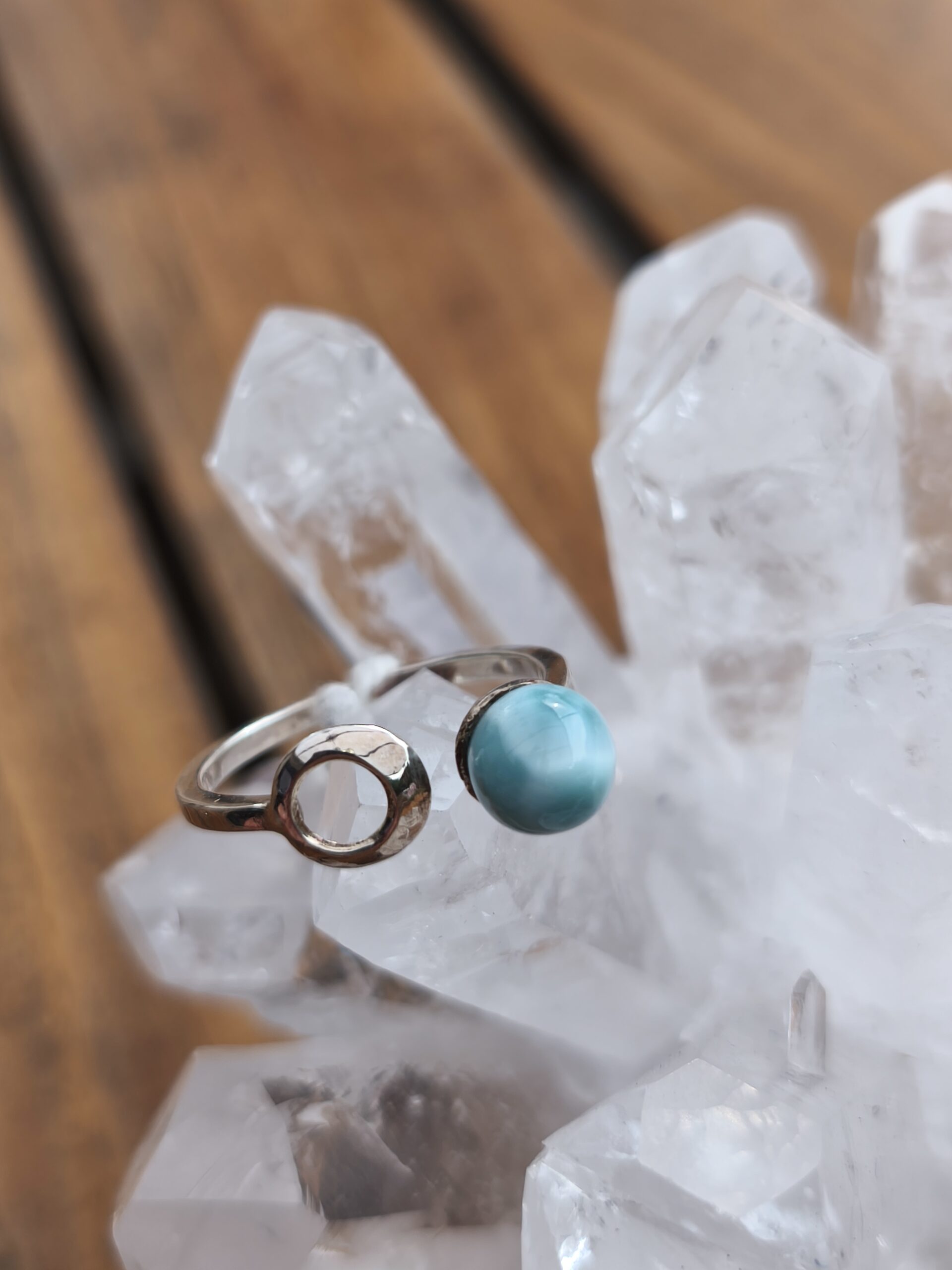 larimar bague perle / argent