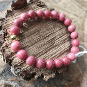 thulite / hematite dorée bracelet
