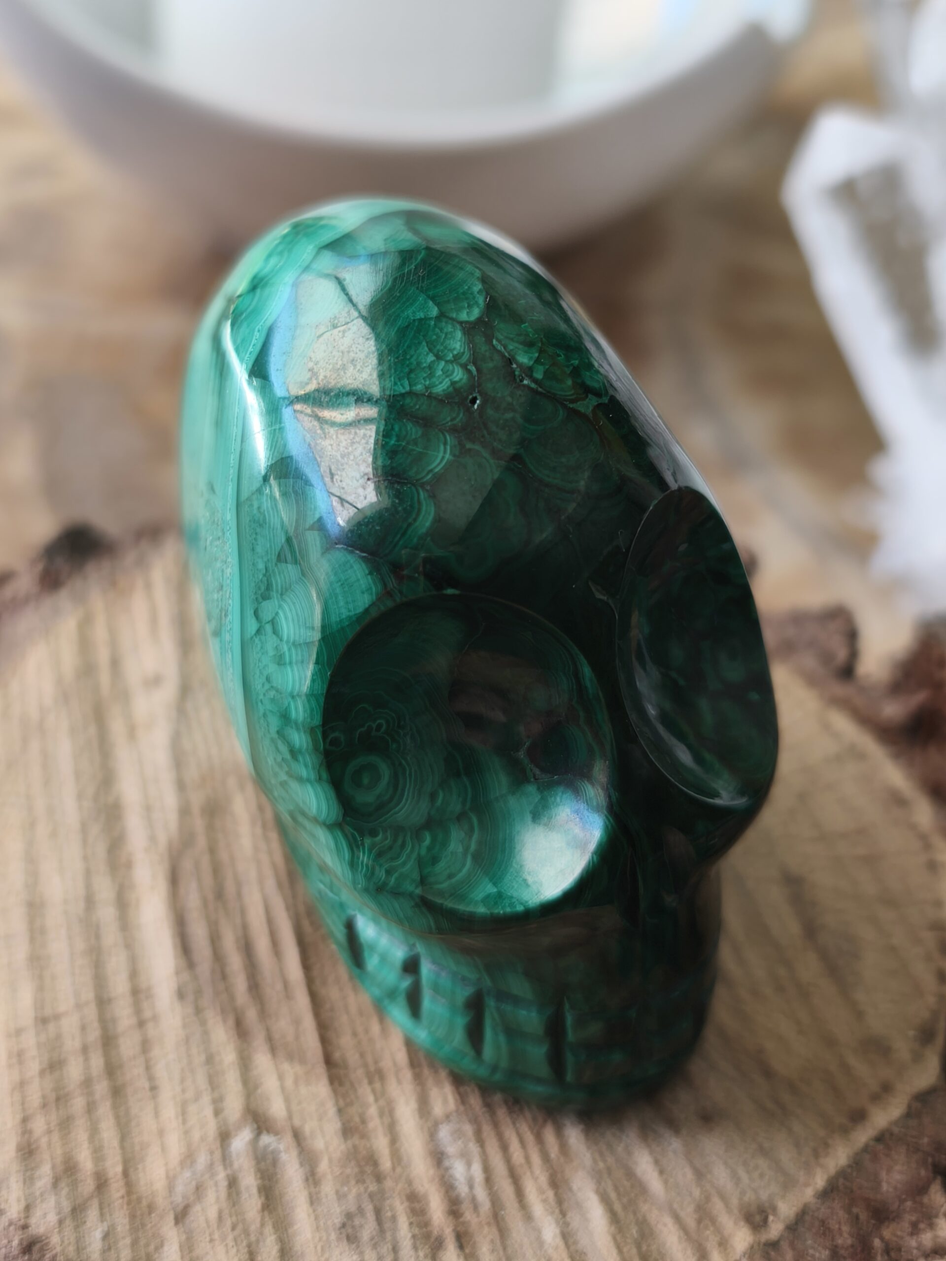 malachite figurine crane – Image 4