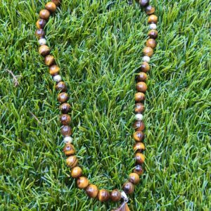 oeil de tigre + etoile collier