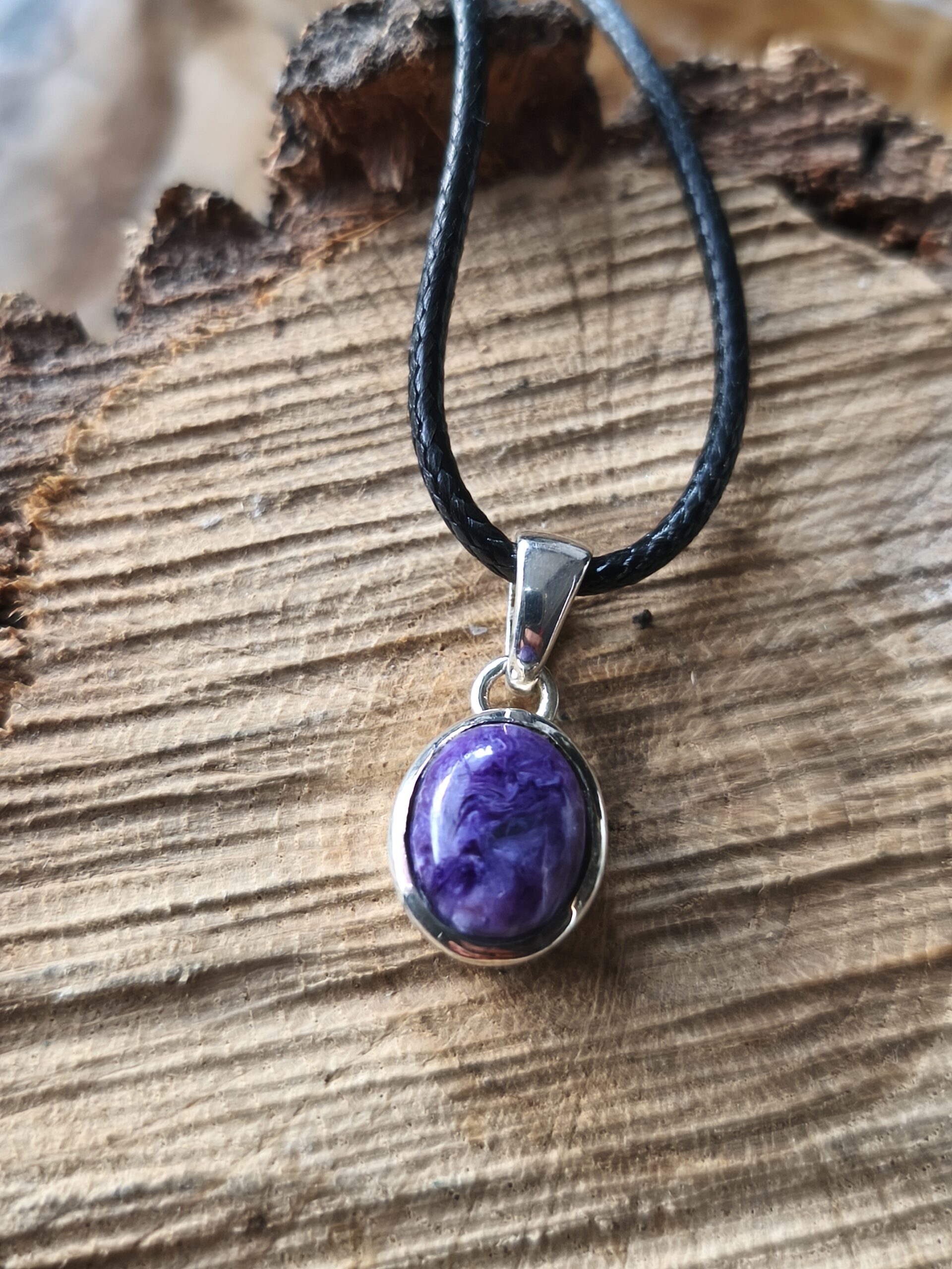 charoïte pendentif ovale