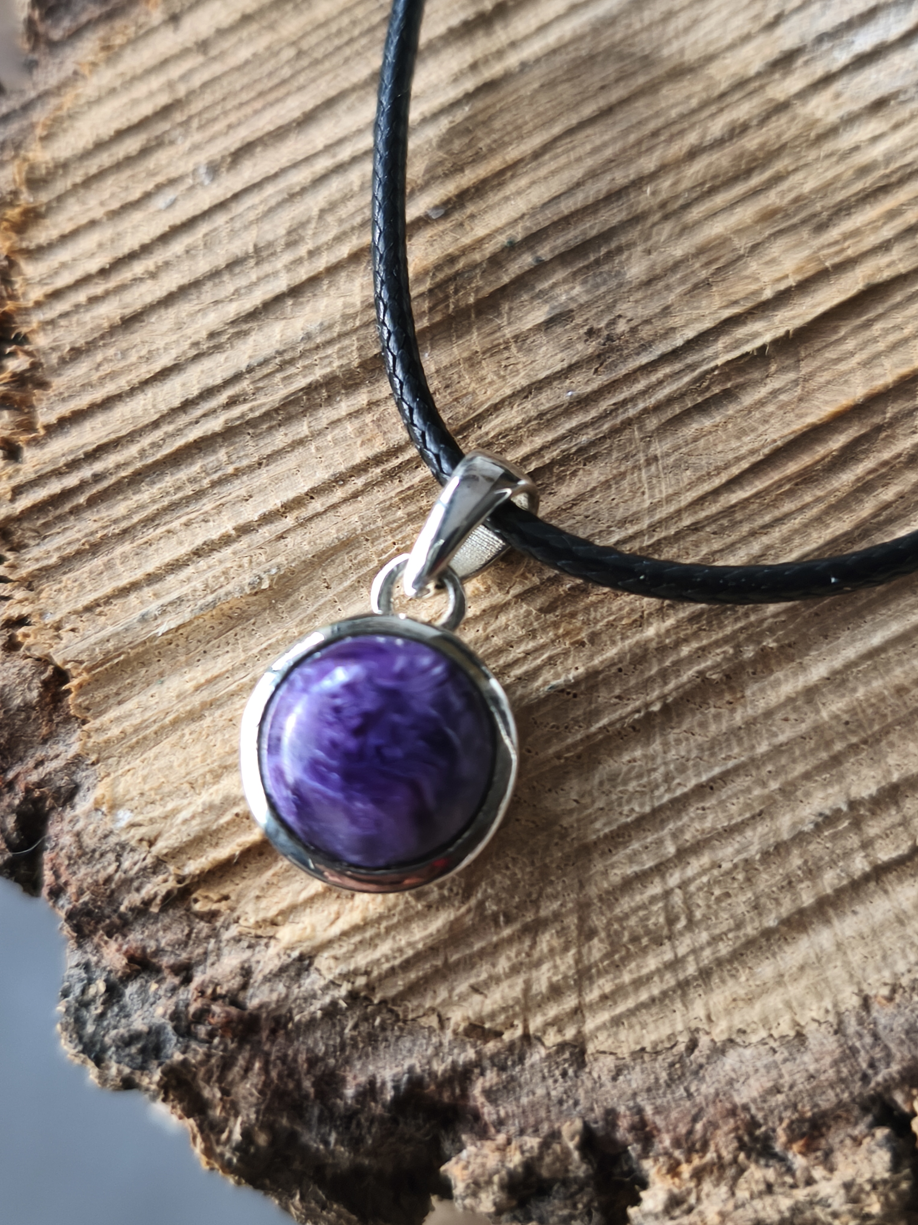 charoïte pendentif rond