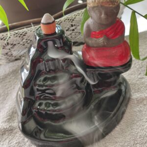 fontaine a encens bouddha rouge