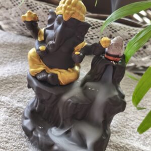 fontaine a encens Ganesh doré
