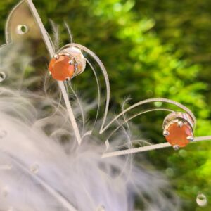 cornaline boucles d'oreilles