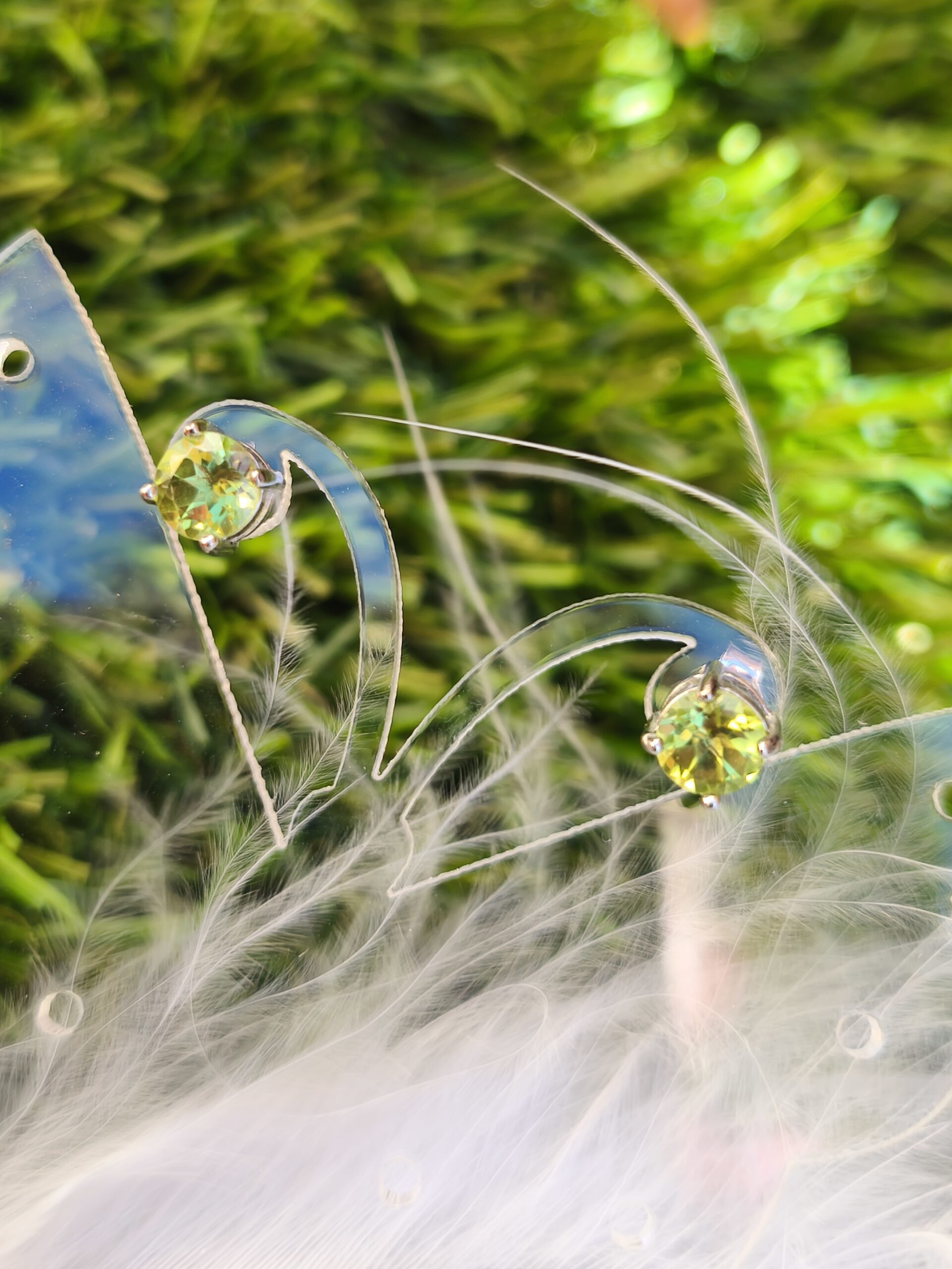 peridot boucles d'oreilles