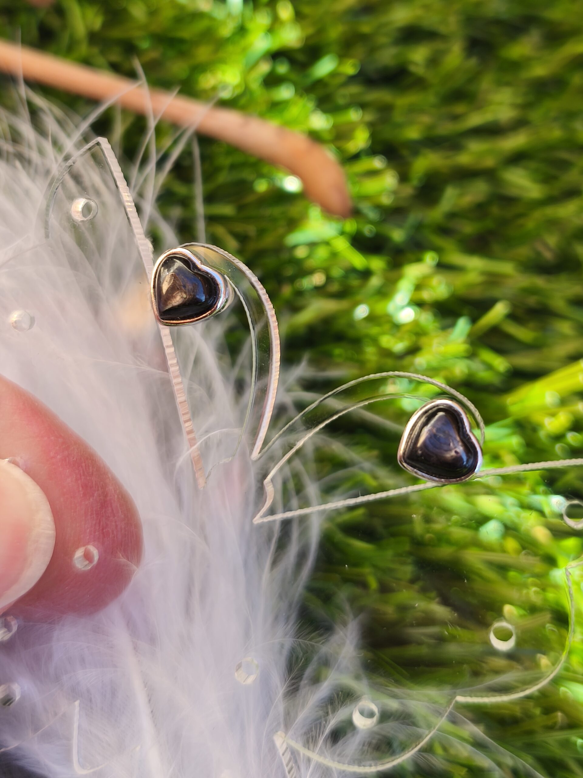 obsidienne boucles d'oreilles – Image 2