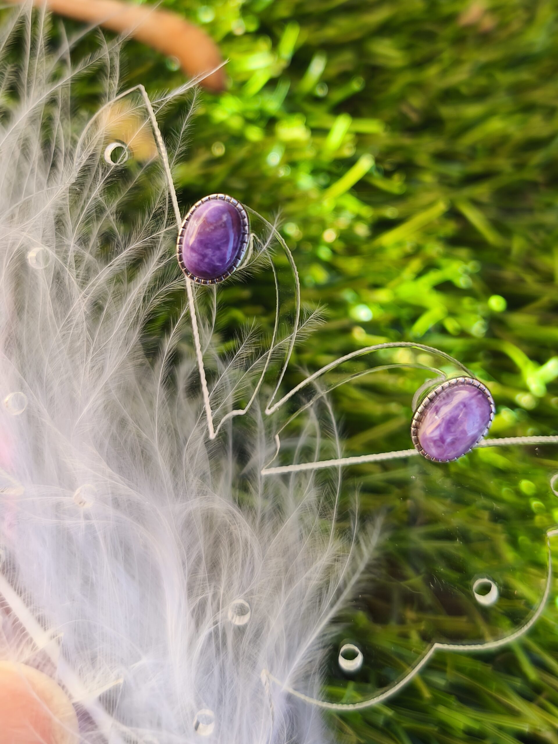 charoite boucles d'oreilles – Image 2