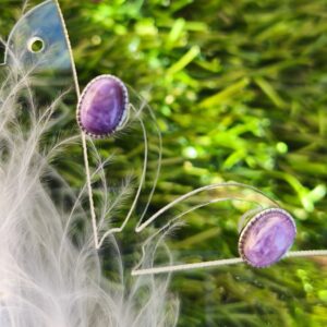 charoite boucles d'oreilles