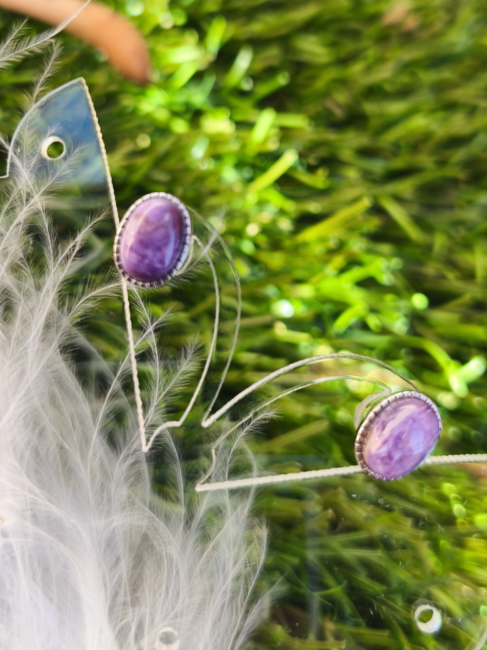 charoite boucles d'oreilles