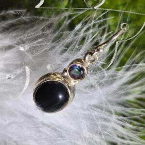 onyx et topaze mystique boucles d'oreilles