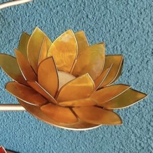 bougeoir fleur de lotus jaune