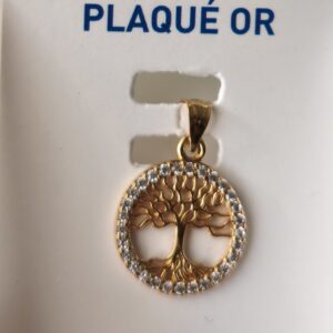 pendentif plaqué or / arbre de vie