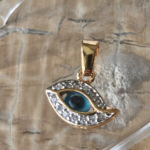 pendentif plaqué or / oeil de protection
