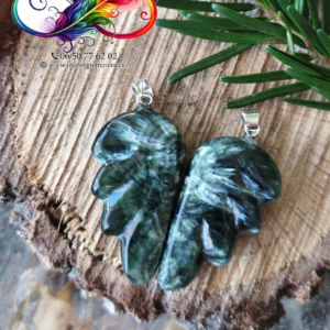 séraphinite pendentif aile d'ange