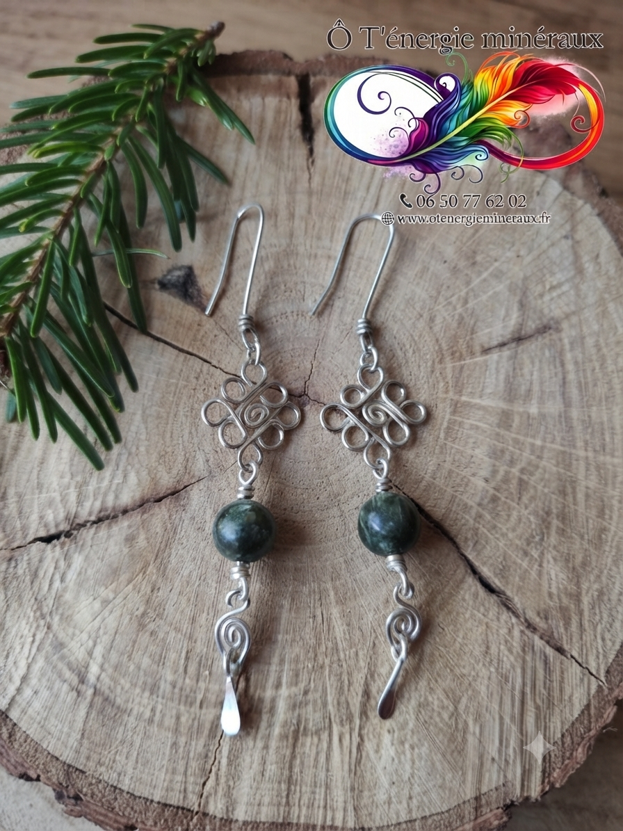 seraphinite boucles d'oreilles