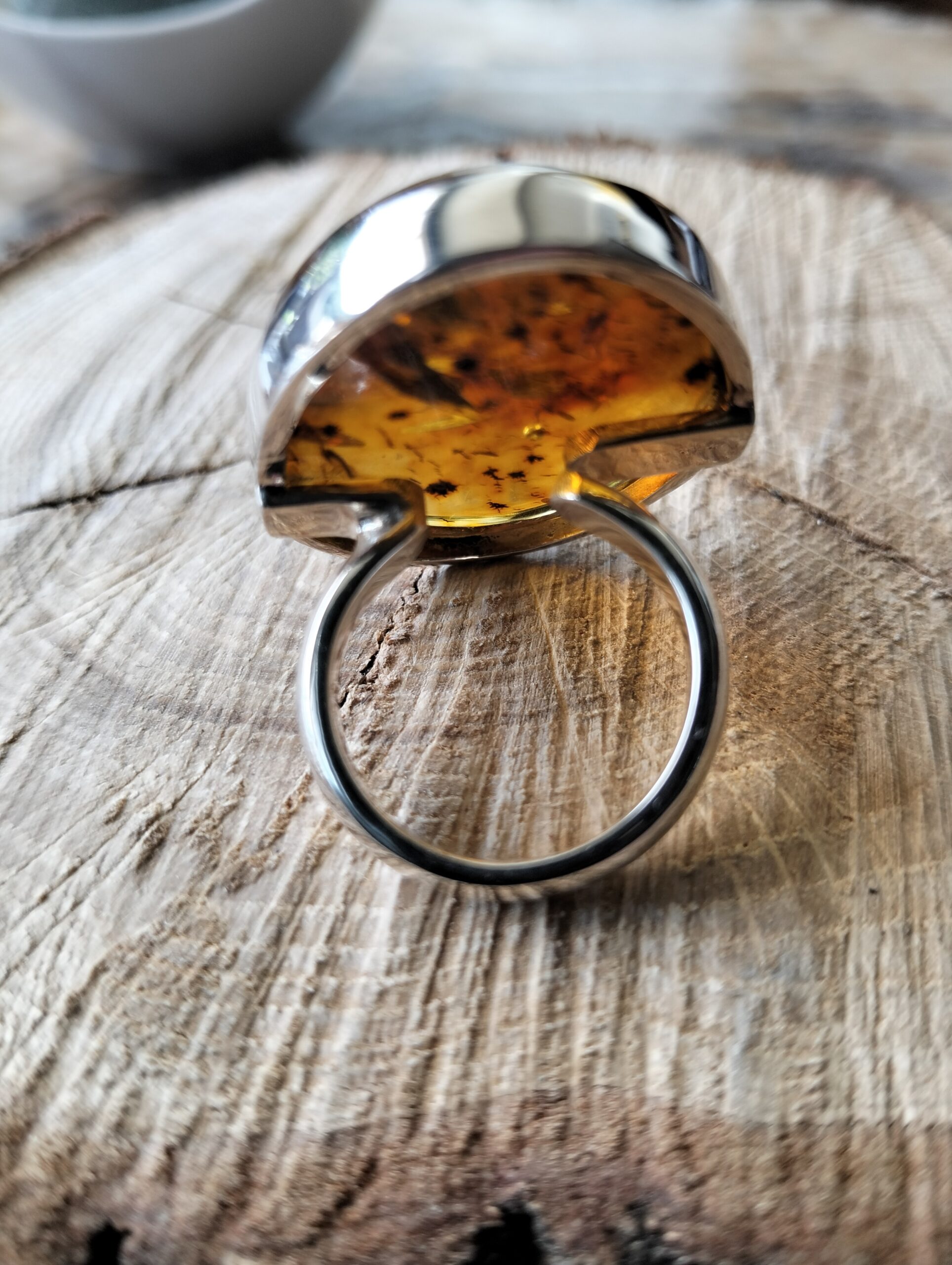 ambre bague argent taille 55 – Image 4